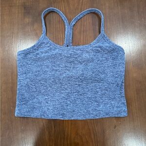 Beyond Yoga Blue-Grey Racerback Tank Top, space-dye